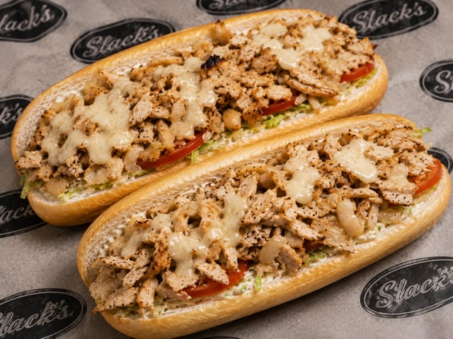 Short Slack Chicken Cheese Steak.